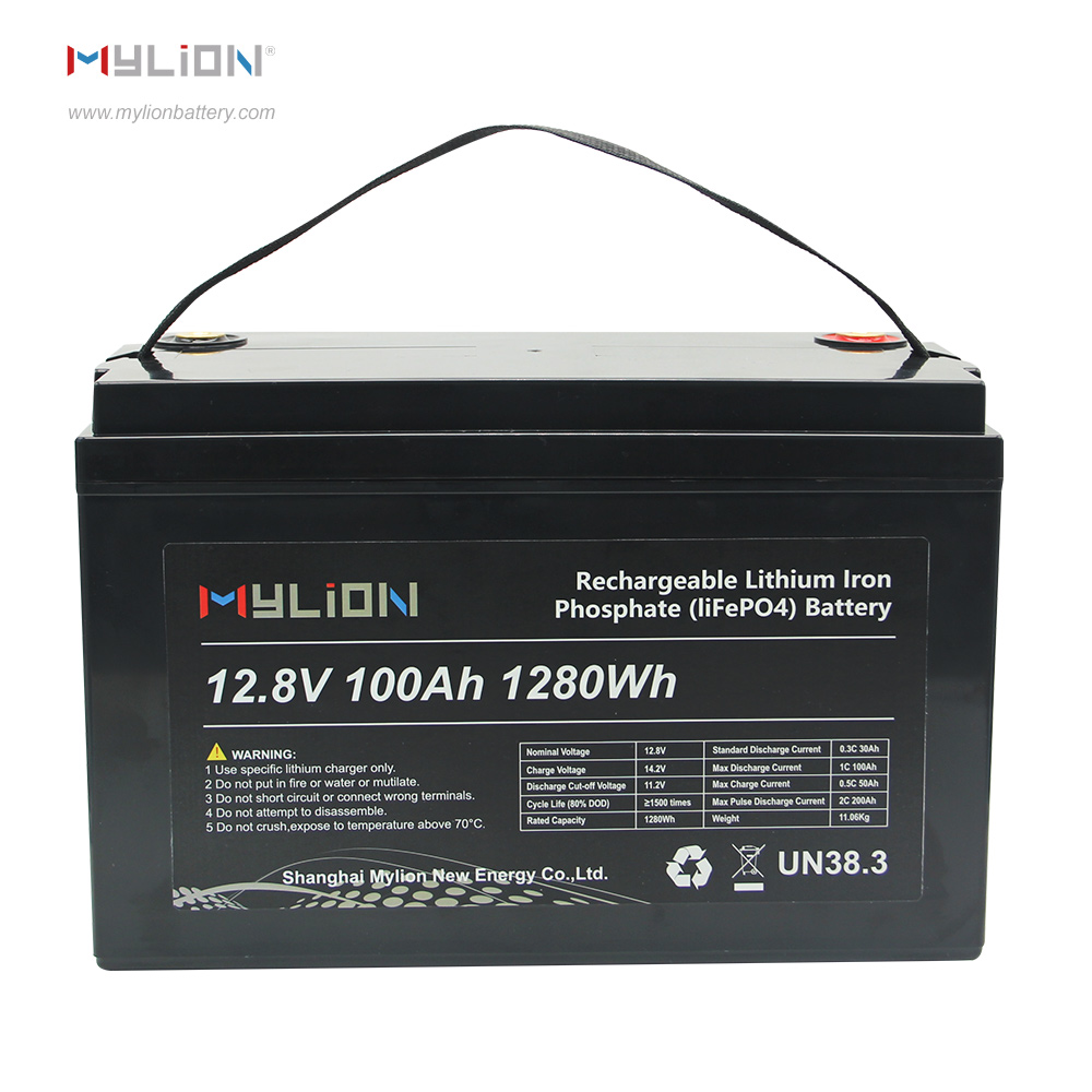 Mylion 12V 100Ah LiFePO4 Battery For Outdoor Boat Touring Car Lead-Acid Replacement