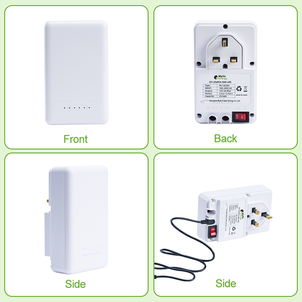 Mylin 110V-230V AC Input 12V 2A DC Output Smart Charger Mini UPS LiFe PO4 Uninterruptible Power Supply For IOT WiFi Router – Bild 6